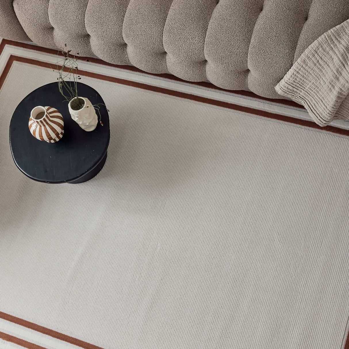 Carmel Cream-Terra Bordered Rug | 6060