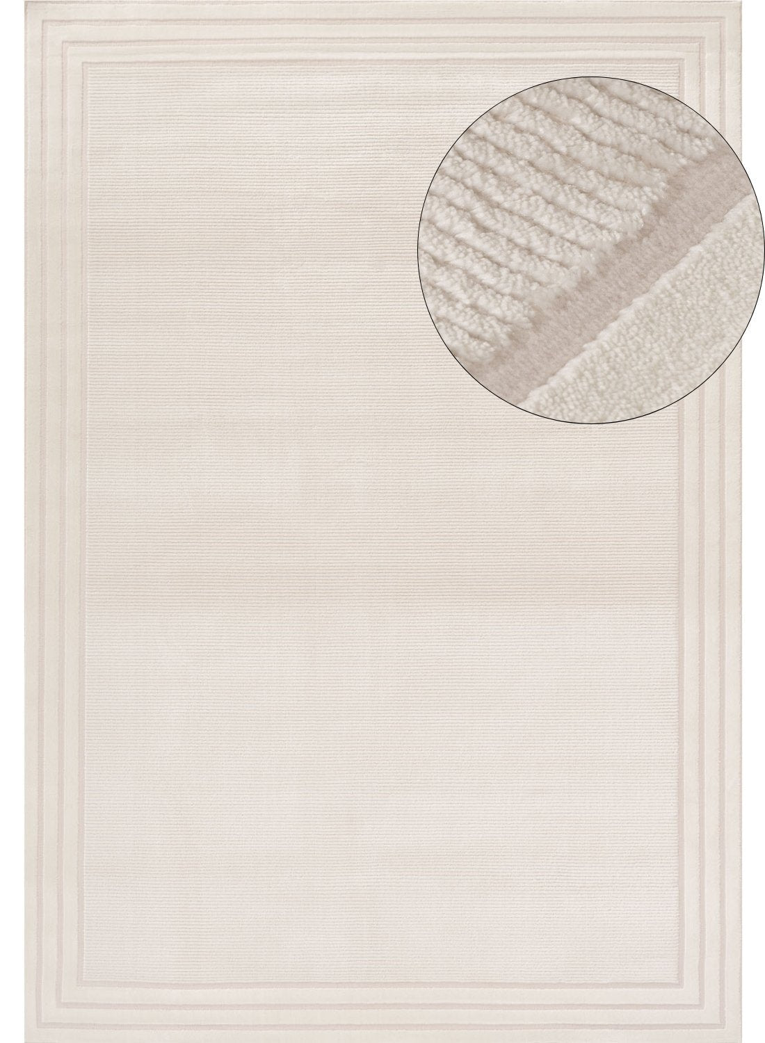Carmel Cream Bordered Rug | 6060 - Plush 10mm pile
