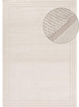 Carmel Cream Bordered Rug | 6060 - Plush 10mm pile