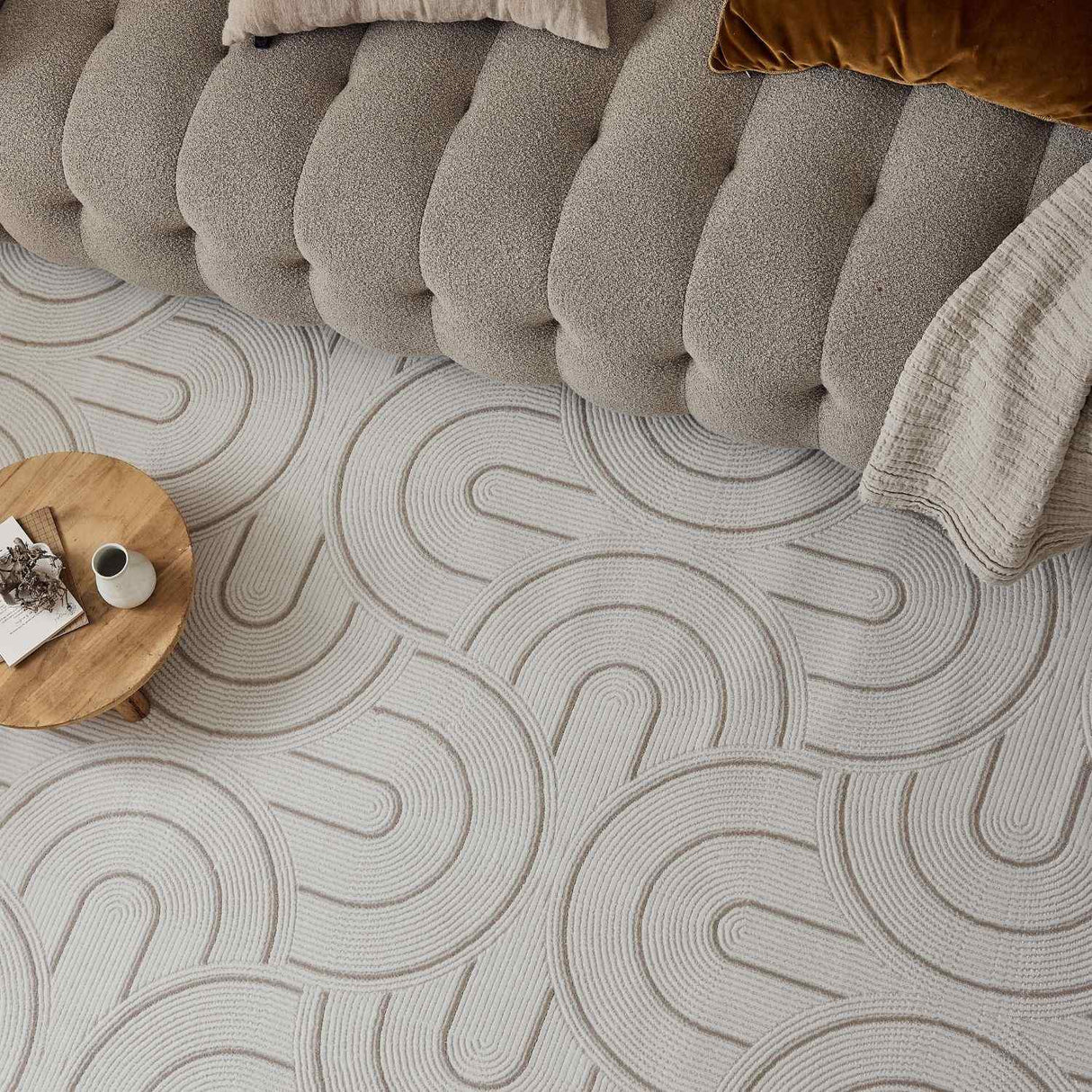 The Rugs Carmel Cream-Beige Geometric Rug 6070