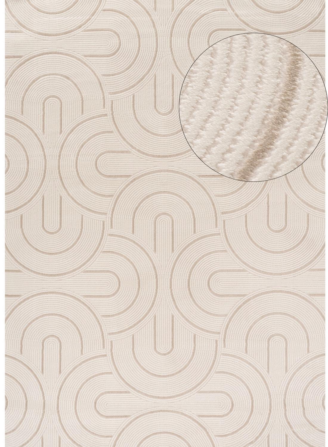 The Rugs Carmel Cream-Beige Geometric Rug 6070