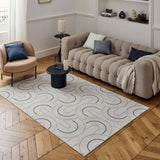 Carmel Cream‑Blue Geometric Indoor Floor Rug 6070 | The Rugs