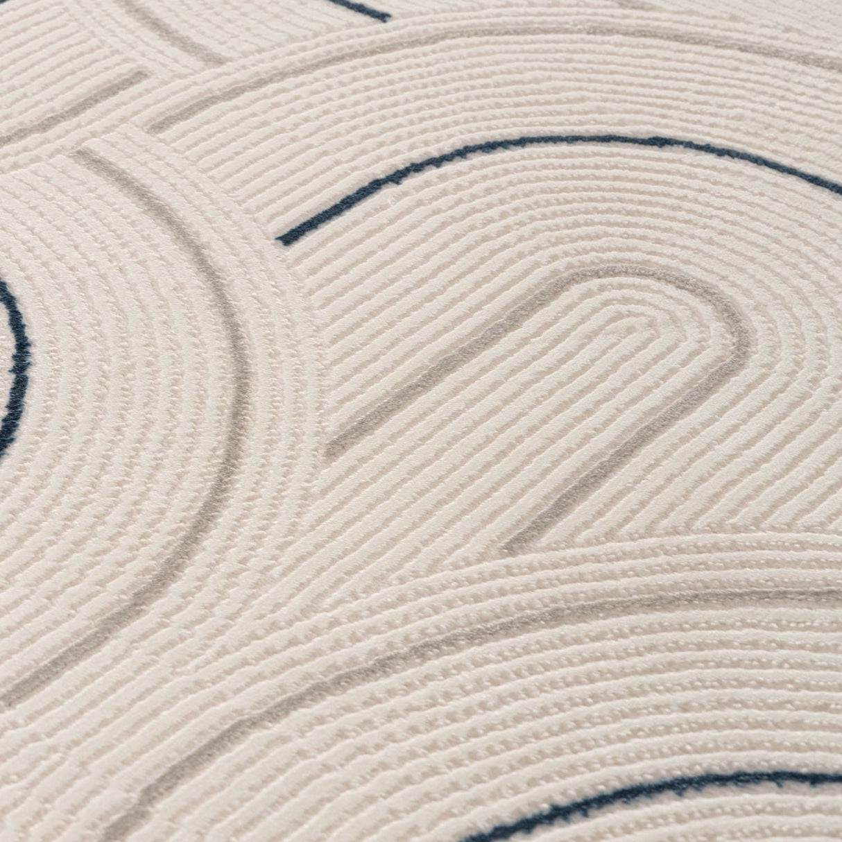 Carmel Cream‑Blue Geometric Indoor Floor Rug 6070 | The Rugs