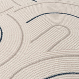 Carmel Cream‑Blue Geometric Indoor Floor Rug 6070 | The Rugs