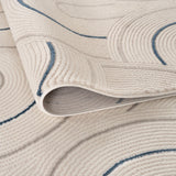 Carmel Cream‑Blue Geometric Indoor Floor Rug 6070 | The Rugs