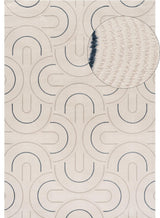 Carmel Cream‑Blue Geometric Indoor Floor Rug 6070 | The Rugs
