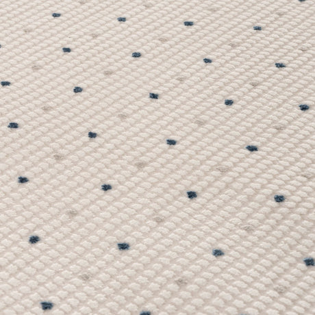 Carmel Cream‑Blue Dots Soft Indoor Floor Rug