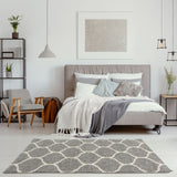 Moroccan Grey Shaggy Rug 610 by The Rugs