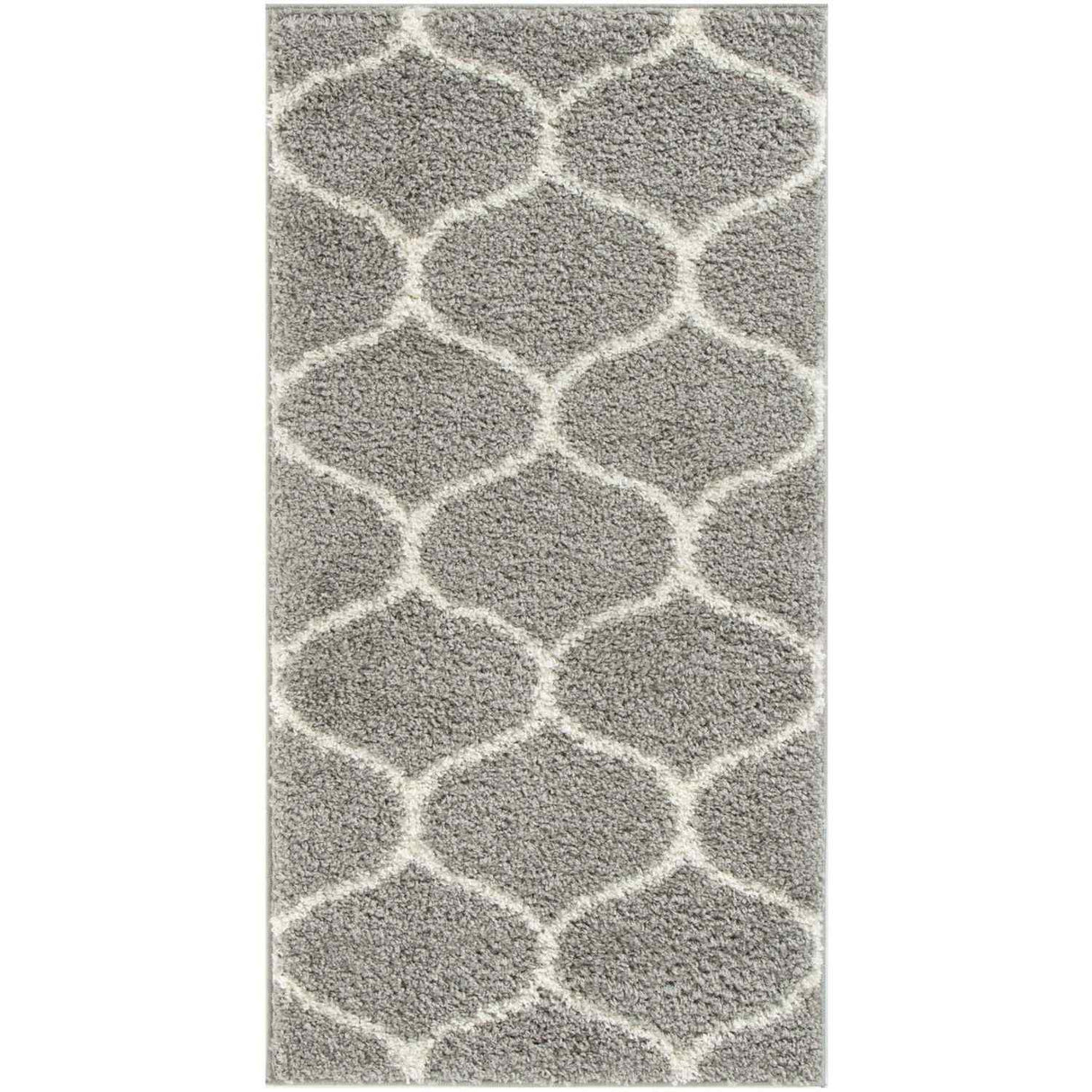Moroccan Grey Shaggy Rug 610 by The Rugs