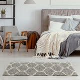 Moroccan Grey Shaggy Rug 610 by The Rugs