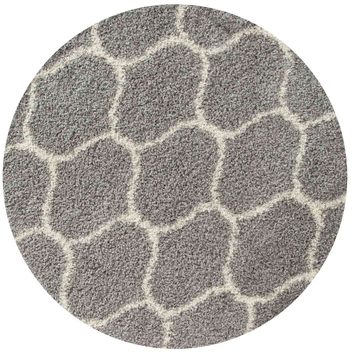 Moroccan Grey Shaggy Rug 610 by The Rugs