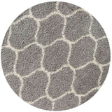 Moroccan Grey Shaggy Rug 610 by The Rugs