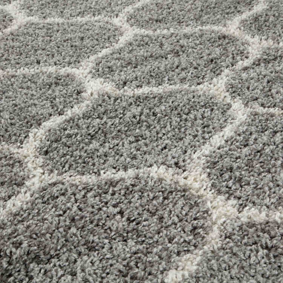 Moroccan Grey Shaggy Rug 610 by The Rugs