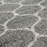 Moroccan Grey Shaggy Rug 610 by The Rugs