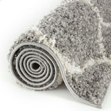 Moroccan Grey Shaggy Rug 610 by The Rugs
