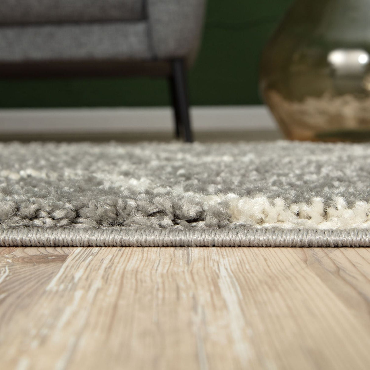 Moroccan Grey Shaggy Rug 610 by The Rugs