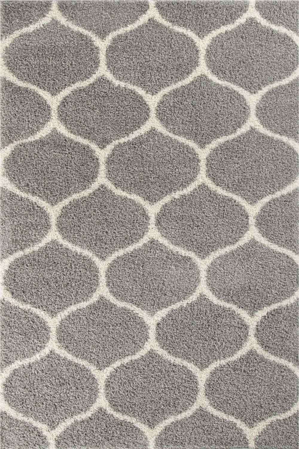 Moroccan Grey Shaggy Rug 610 by The Rugs
