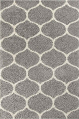 Moroccan Grey Shaggy Rug 610 by The Rugs