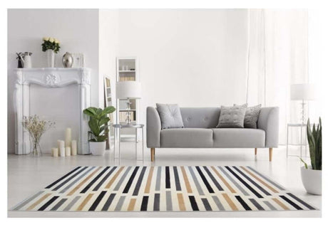 Abstract Multicolour Stripe Rug R469A by The Rugs