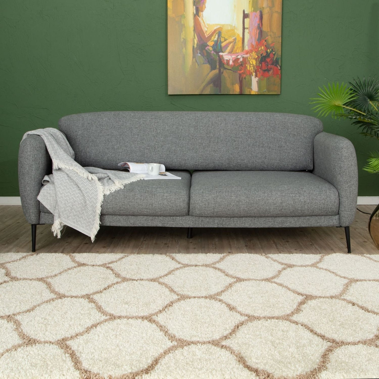 Moroccan Ivory Shaggy Rug 630 by The Rugs