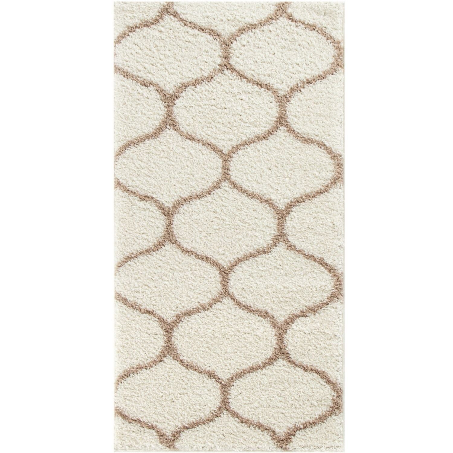 Moroccan Ivory Shaggy Rug 630 by The Rugs