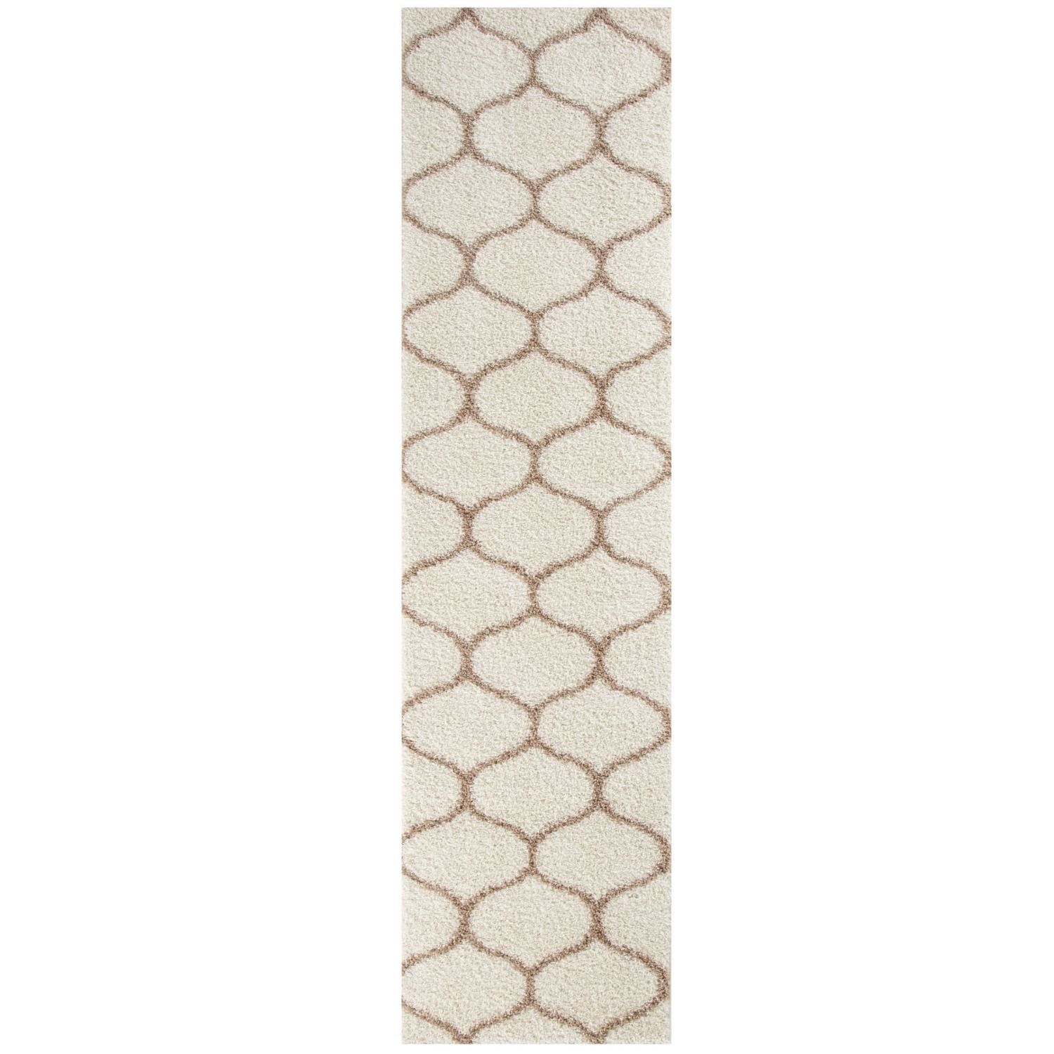 Moroccan Ivory Shaggy Rug 630 by The Rugs