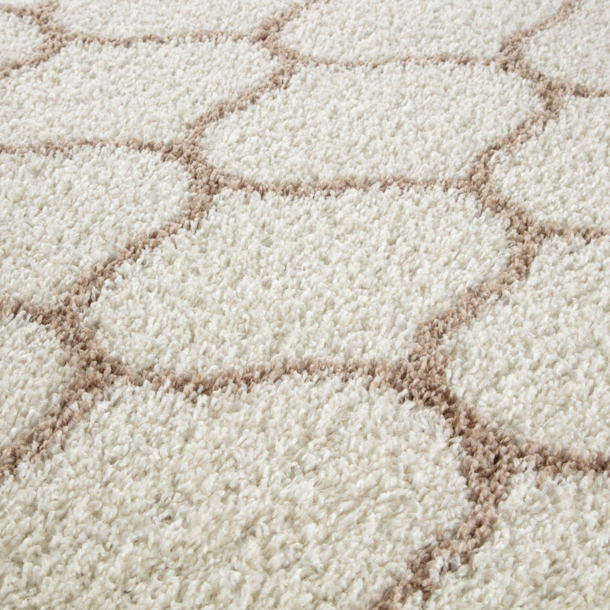 Moroccan Ivory Shaggy Rug 630 by The Rugs