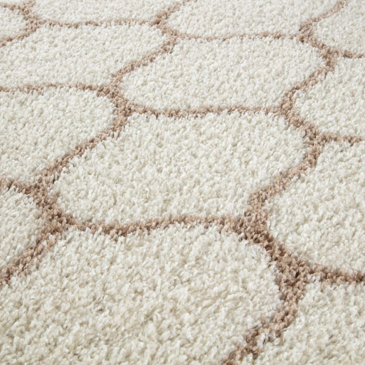 Moroccan Ivory Shaggy Rug 630 by The Rugs