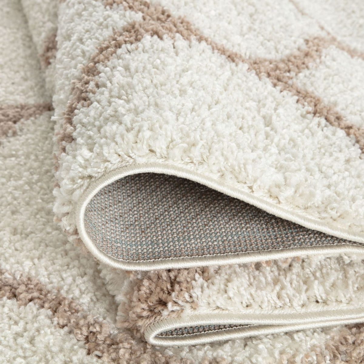 Moroccan Ivory Shaggy Rug 630 by The Rugs