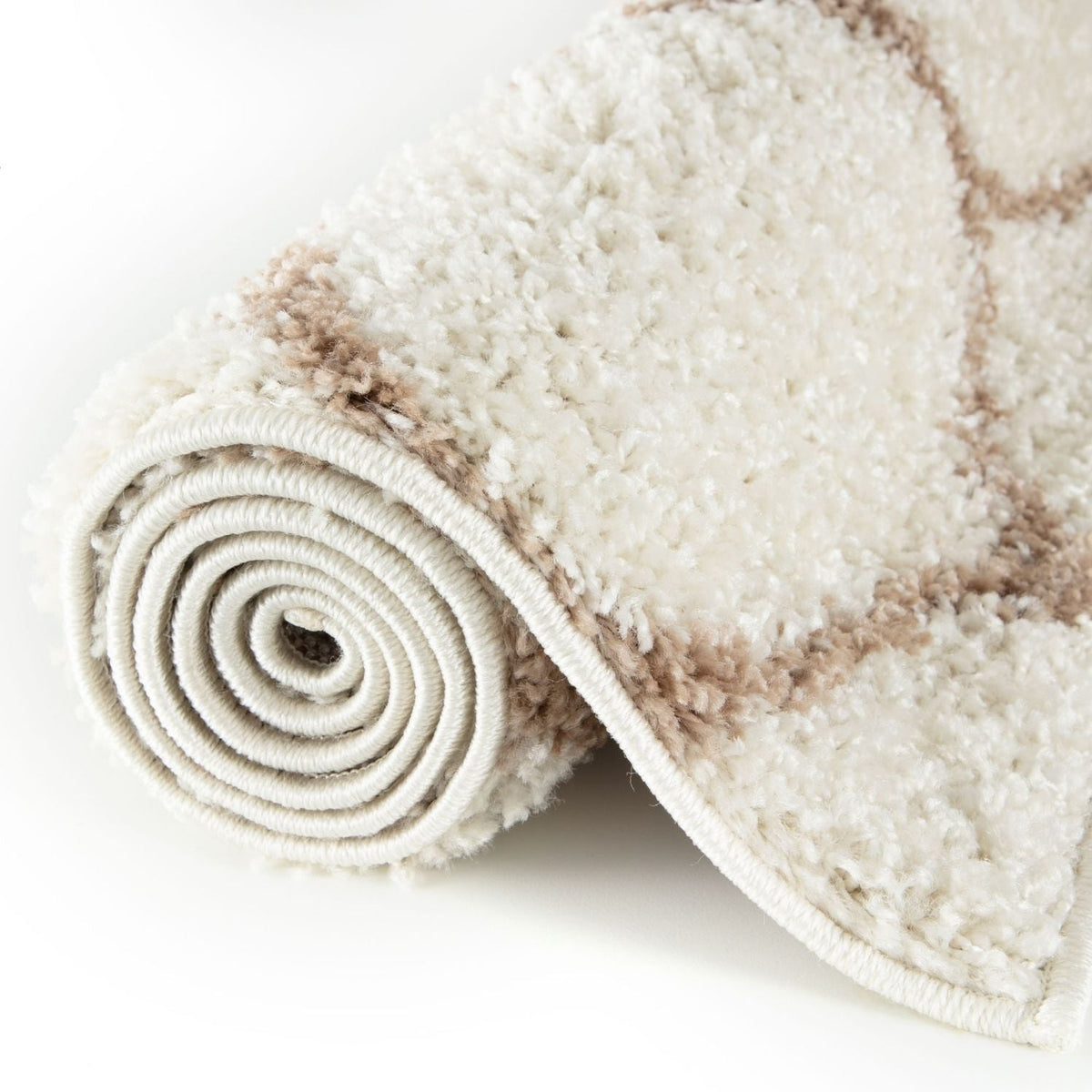 Moroccan Ivory Shaggy Rug 630 by The Rugs