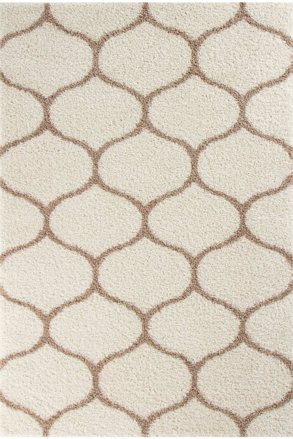 Moroccan Ivory Shaggy Rug 630 by The Rugs
