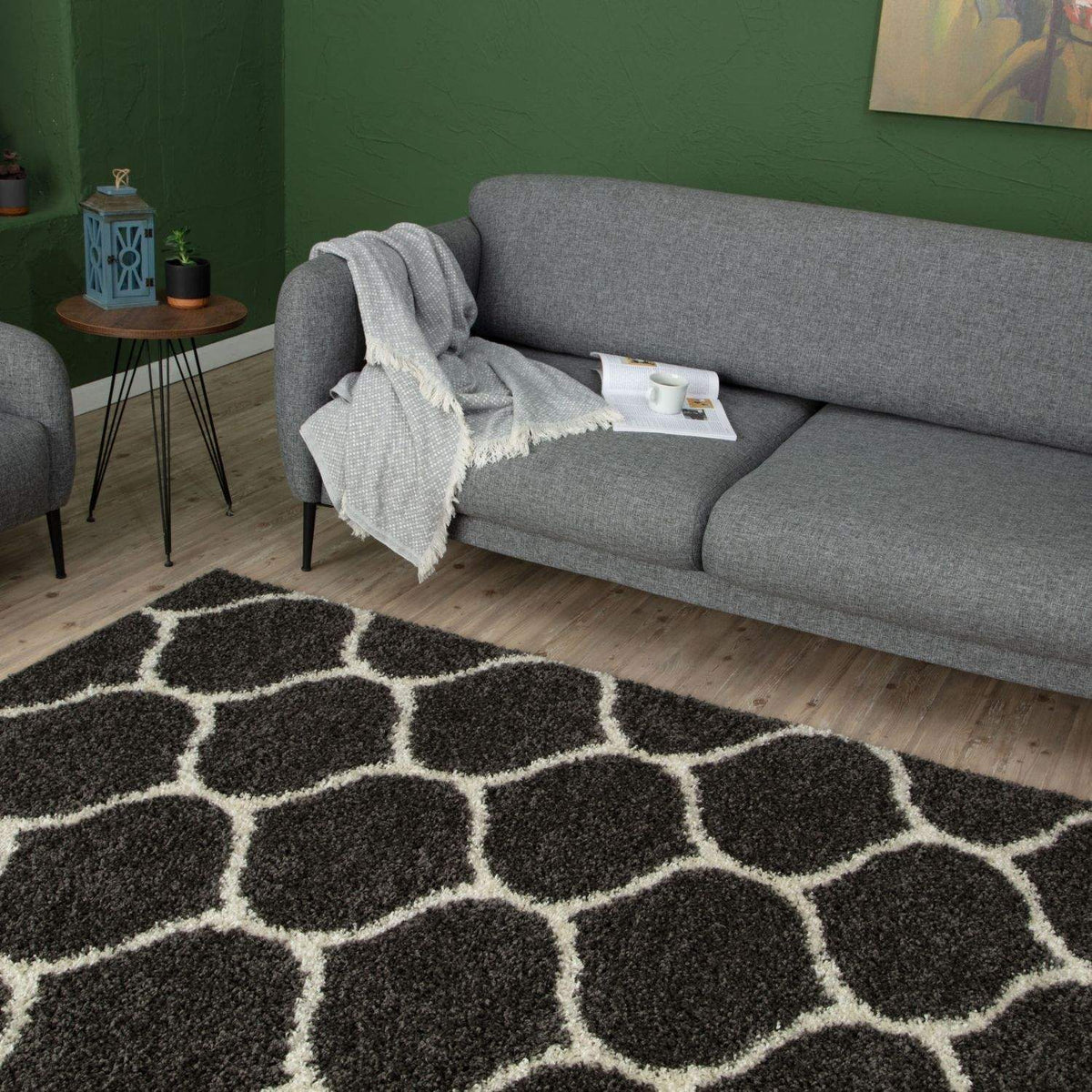 The Rugs - Moroccan Dark Grey Shaggy Rug | 640