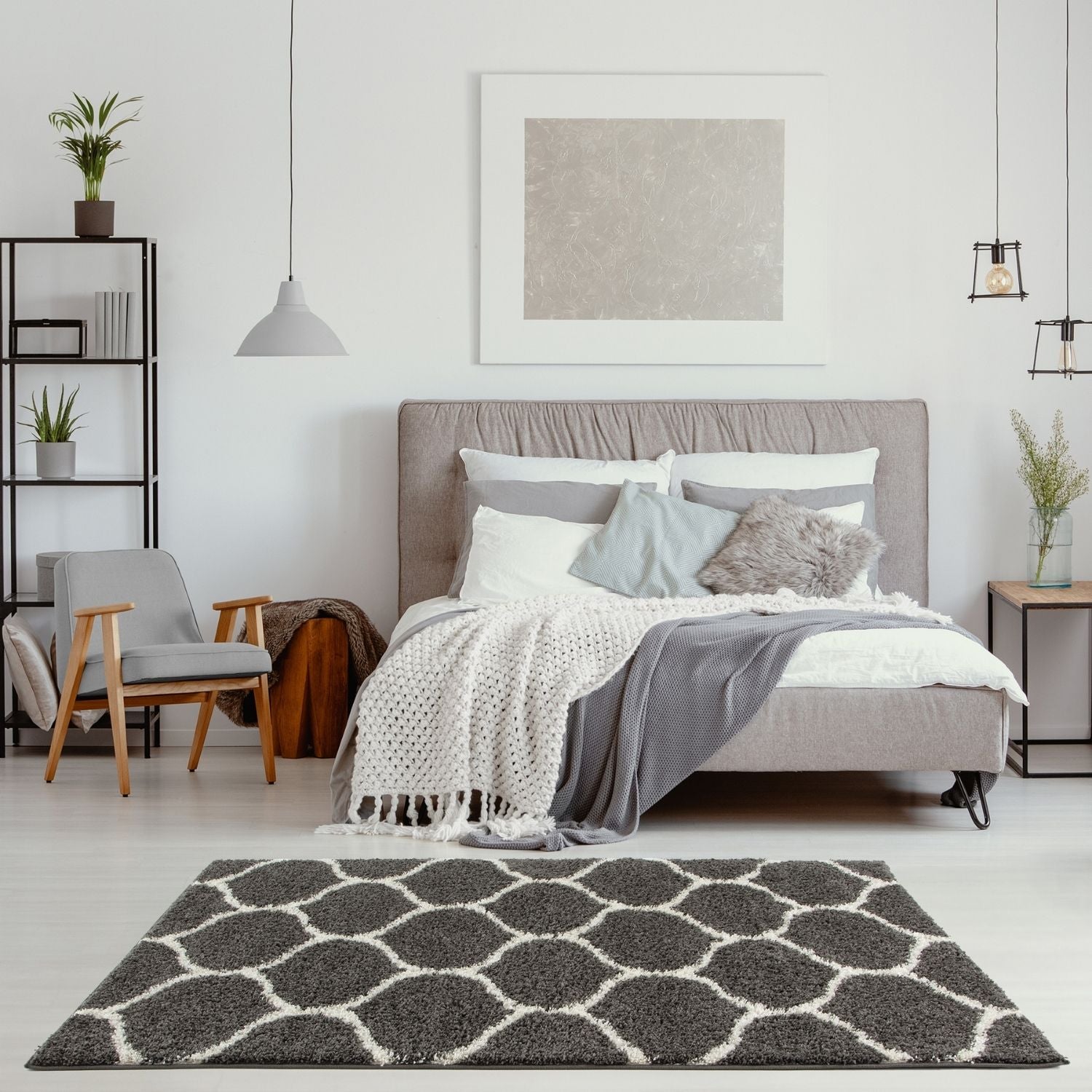 The Rugs - Moroccan Dark Grey Shaggy Rug | 640