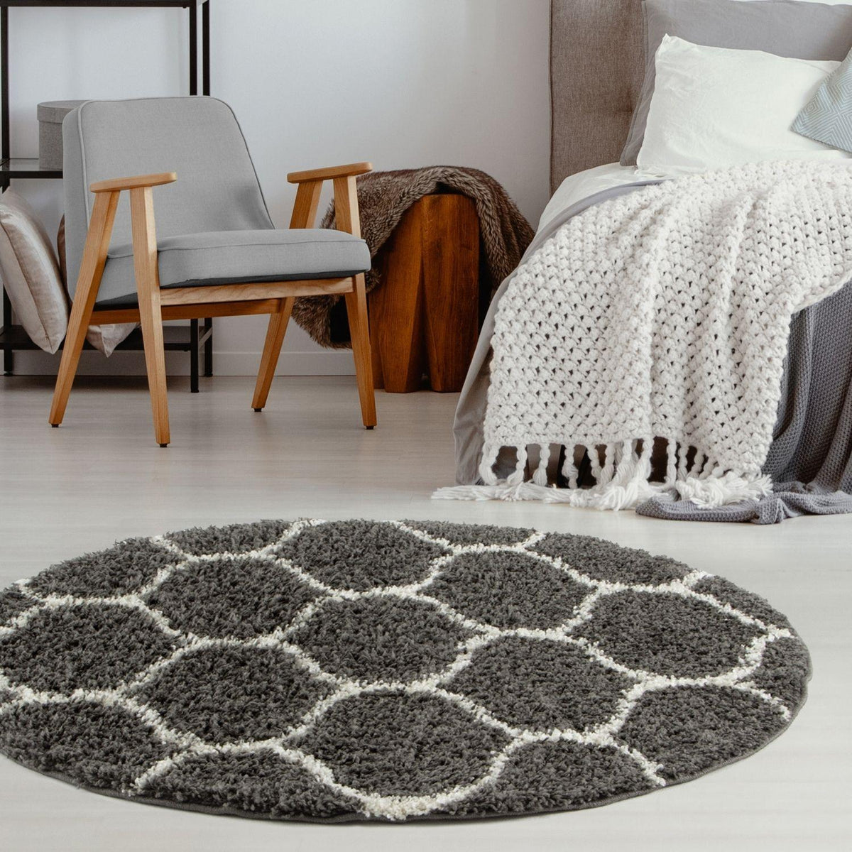 The Rugs - Moroccan Dark Grey Shaggy Rug | 640