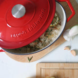 Rinkit Red Ombre Oval Cast Iron Casserole Dish - 4.68L