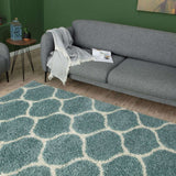 The Rugs Moroccan Duck Egg Blue Shaggy Rug 650