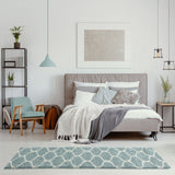 The Rugs Moroccan Duck Egg Blue Shaggy Rug 650