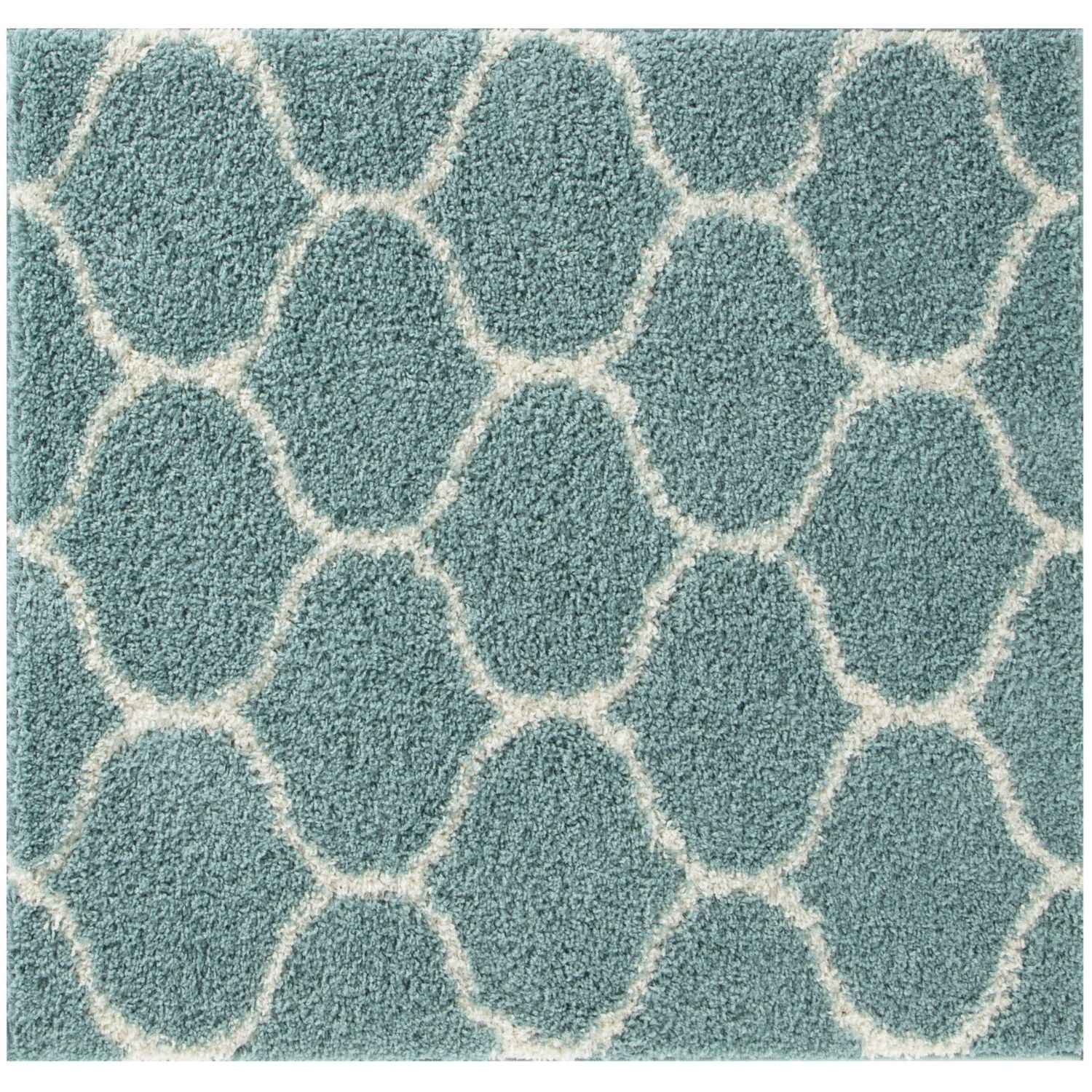 The Rugs Moroccan Duck Egg Blue Shaggy Rug 650