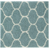 The Rugs Moroccan Duck Egg Blue Shaggy Rug 650