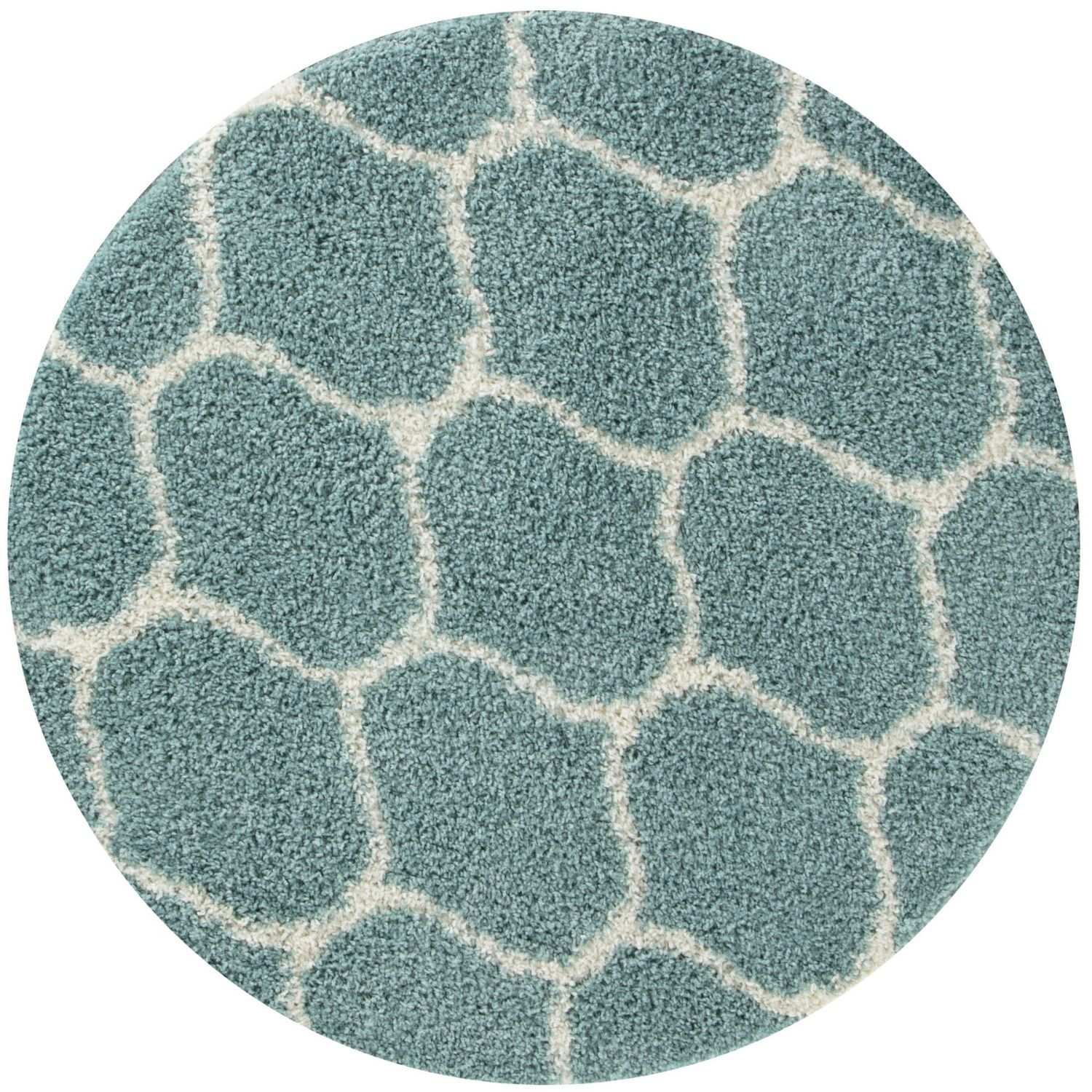 The Rugs Moroccan Duck Egg Blue Shaggy Rug 650