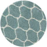 The Rugs Moroccan Duck Egg Blue Shaggy Rug 650