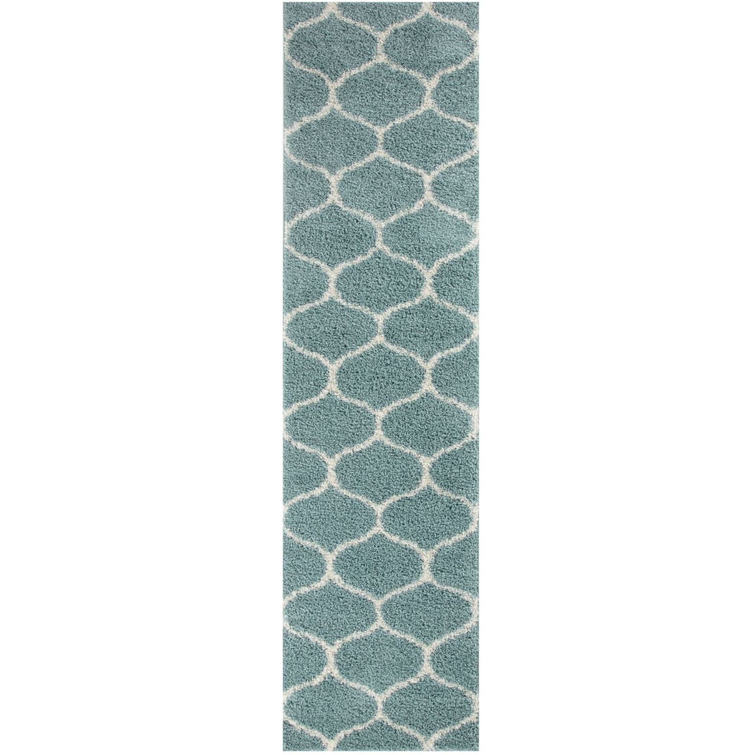 The Rugs Moroccan Duck Egg Blue Shaggy Rug 650