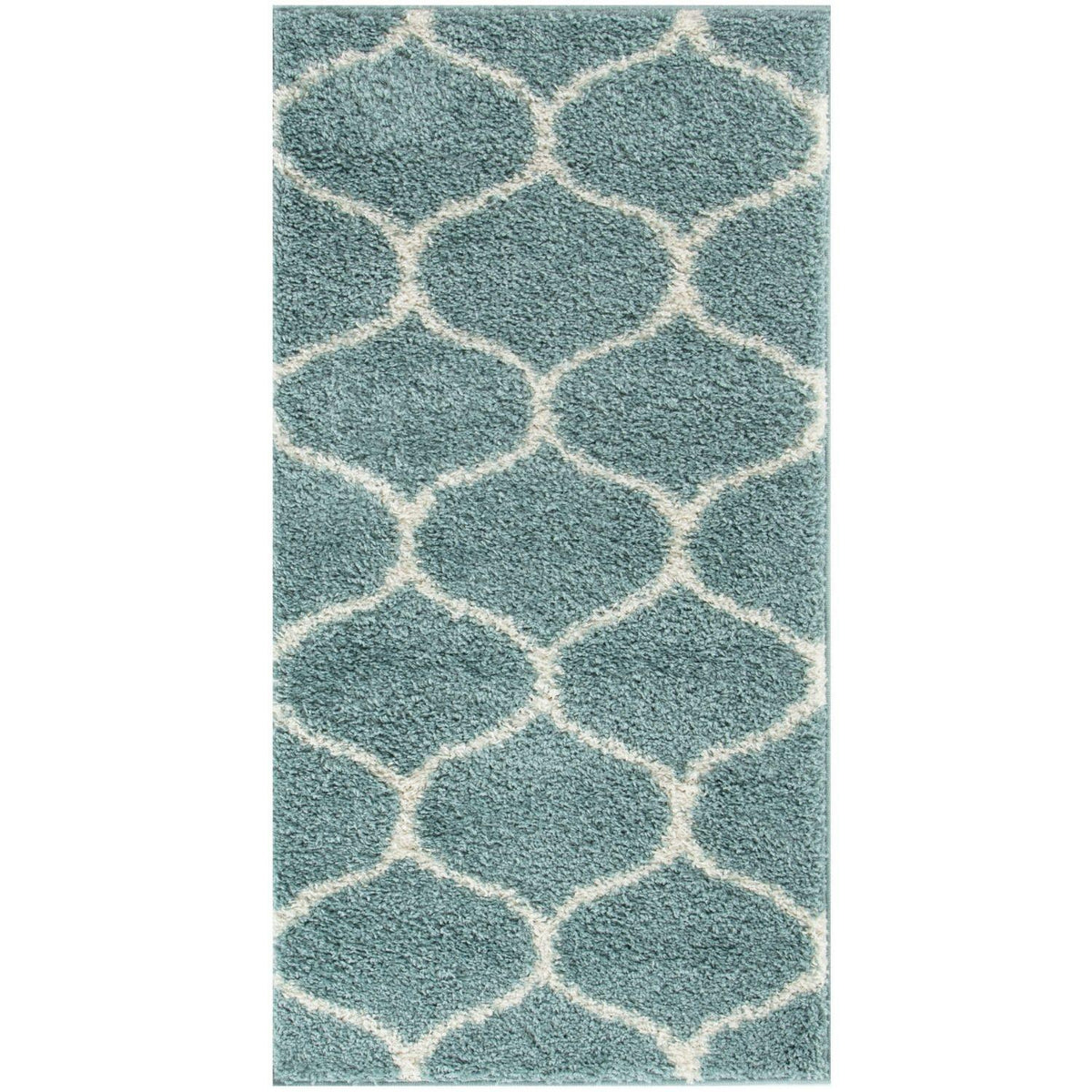 The Rugs Moroccan Duck Egg Blue Shaggy Rug 650