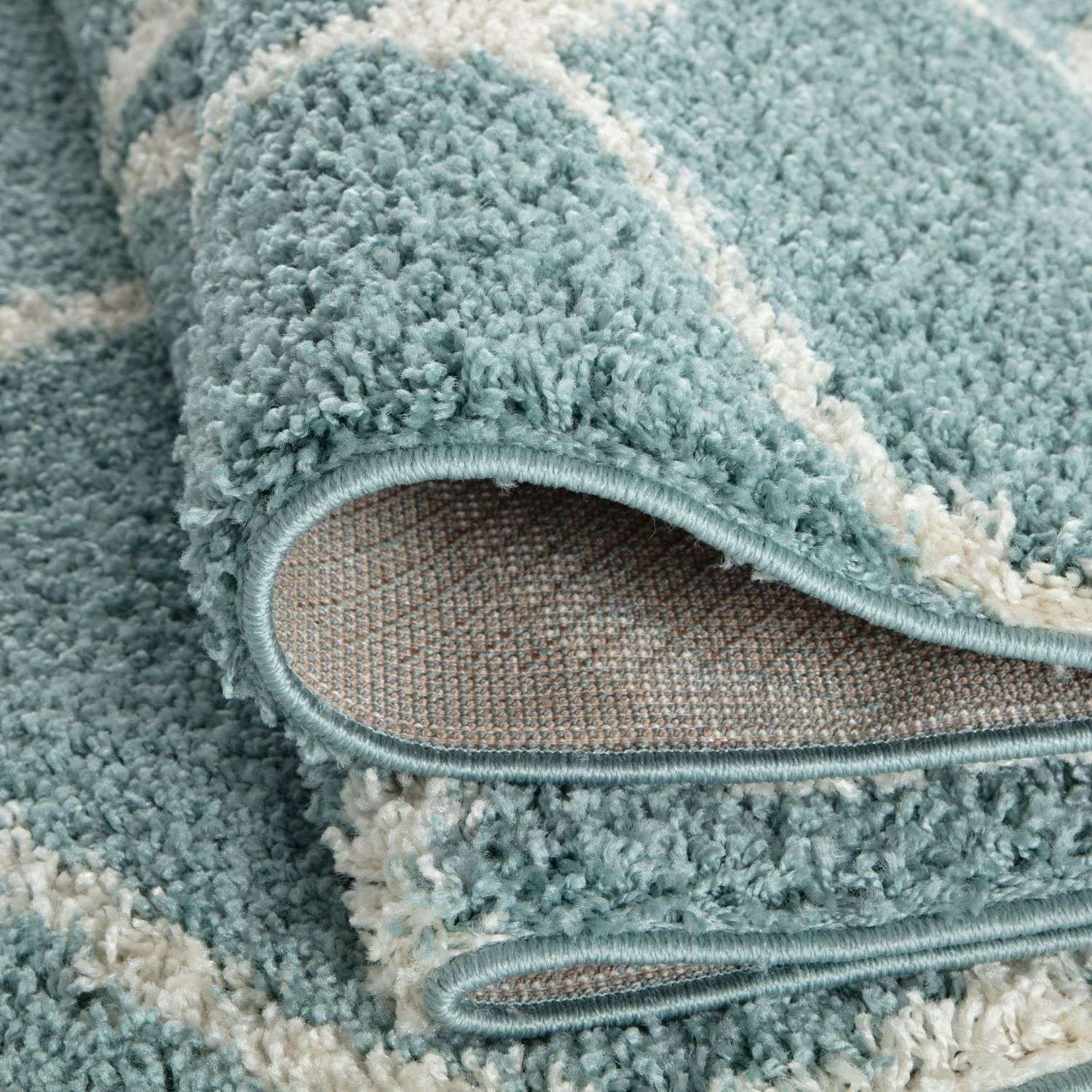 The Rugs Moroccan Duck Egg Blue Shaggy Rug 650