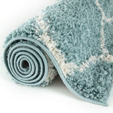 The Rugs Moroccan Duck Egg Blue Shaggy Rug 650