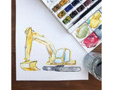 Digger Construction Site Greeting Card | Katie Hipwell Design