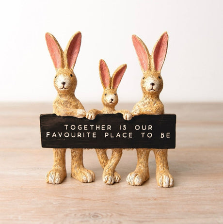 Blush & Bale Bunny Trio Ornament Set - 15 x 13 x 5.5cm
