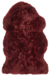 Genuine Berry Red Sheepskin Faux Fur Rug by The Rugs