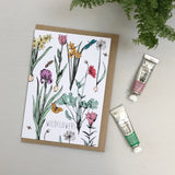 Pressed Flowers Greeting Card | Katie Hipwell Design