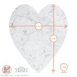Rinkit White Heart Marble Chopping Board - 27cm x 25cm